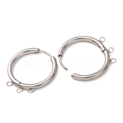 304 Stainless Steel Huggie Hoop Earring Findings STAS-D183-03D-P-1