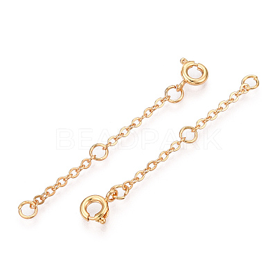 Brass Cable Chain Chain Extender KK-ZX024-36G-B-1
