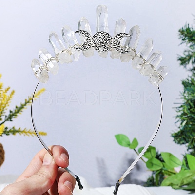 Raw Natural Quartz Hair Bands PW-WG74161-16-1