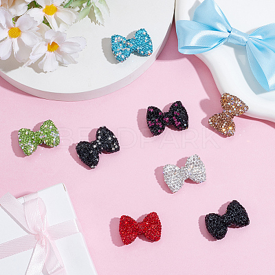 8Pcs 8 COlors Polymer Clay Rhinestone Beads RGLA-ME0001-01-1
