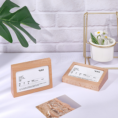 Wood with Acrylic Slant Back Display Pedestals AJEW-WH0609-640-1