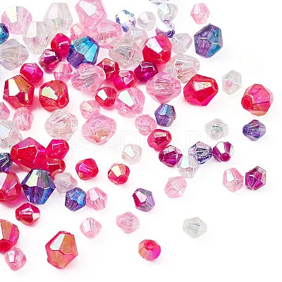 8 Style Bicone AB Color Plated Eco-Friendly Transparent Acrylic Beads TACR-YW0001-37A-1