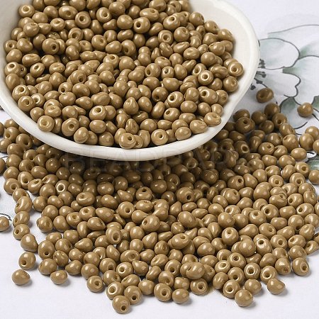 6/0 Opaque Baking Paint Glass Seed Beads SEED-M012-02A-16-1