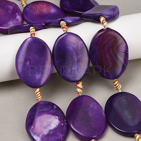 Natural Fire Crackle Agate Beads Strands G-P605-L03-01E-1