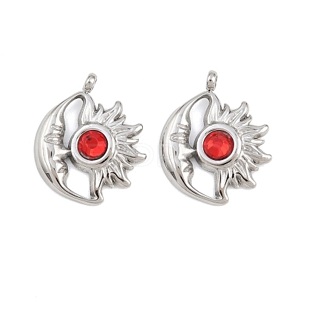 304 Stainless Steel Rhinestone Pendants STAS-Z166-24P-01-1