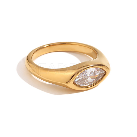 316L Stainless Steel with Cubic Zirconia Finger Rings FS-WGB17C9-08-1