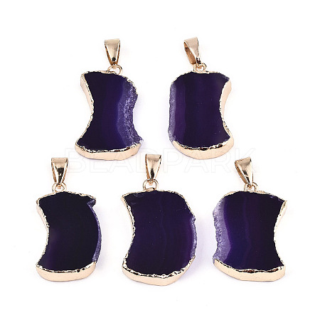 Natural Agate Pendants G-N326-55C-1