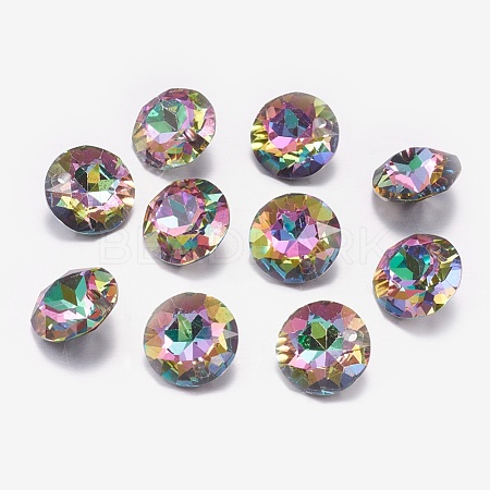 Faceted Glass Rhinestone Charms RGLA-F051-8mm-001VO-1