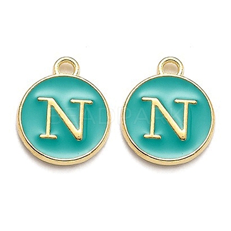 Golden Plated Alloy Enamel Charms LS-ENAM-Q437-15N-1