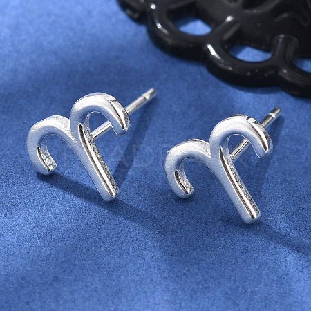 925 Sterling Silver Stud Earrings EJEW-K303-01S-01-1