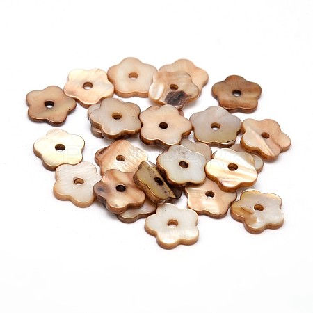 Dyed Natural Freshwater Shell Flower Beads X-SHEL-M001-05D-1