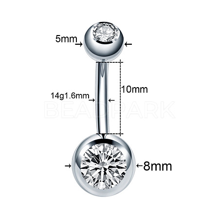 Clear Cubic Zirconia Belly Button Rings WG9960A-11-1