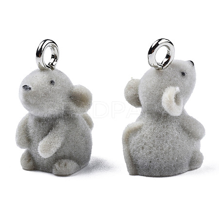 Flocky Resin Pendants X-RESI-N032-06-1
