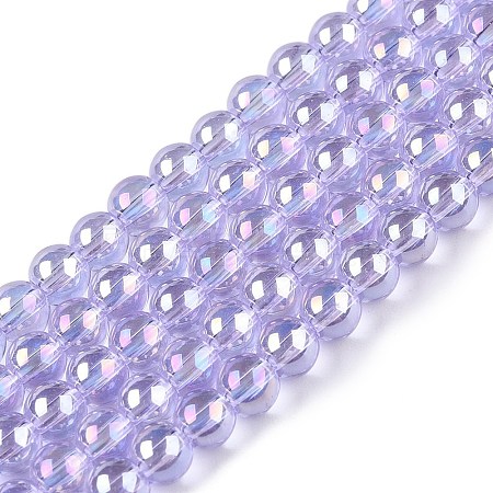Electroplate Transparent Glass Beads Strands X-GLAA-T032-T4mm-AB01-1