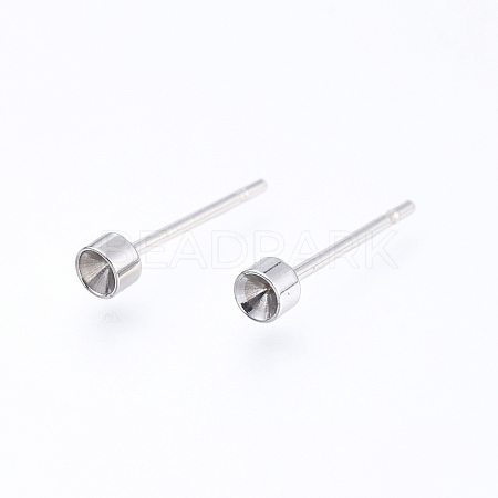 304 Stainless Steel Stud Earring Settings STAS-I088-H-06P-1
