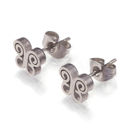 304 Stainless Steel Stud Earrings EJEW-N045-10P-1