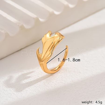 Elegant Brass Feather Cuff Ring for Women VC5362-1