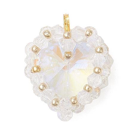 Brass Glass Pendants PALLOY-MZ00981-03-1