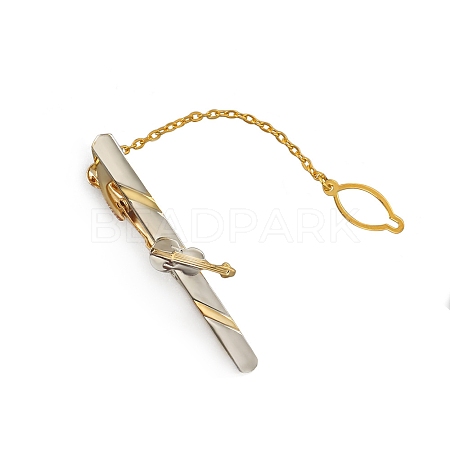 Guitar Brass Tie Clips with Chain PW-WG51E18-02-1