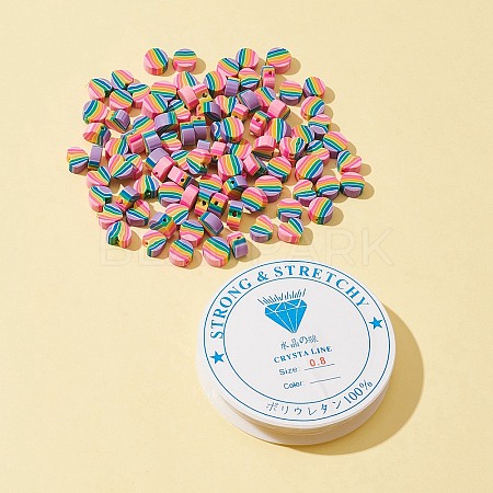 100Pcs 2 Style Handmade Polymer Clay Beads CLAY-FS0001-18-1