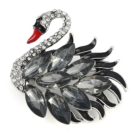 Zinc Alloy Black Diamond Rhinestone Brooch JEWB-U011-03AS-03-1