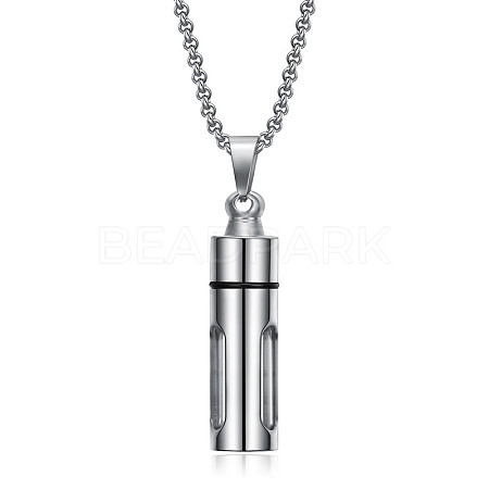 316L Surgical Stainless Steel Urn Ashes Pendants BOTT-PW0001-003A-P-1
