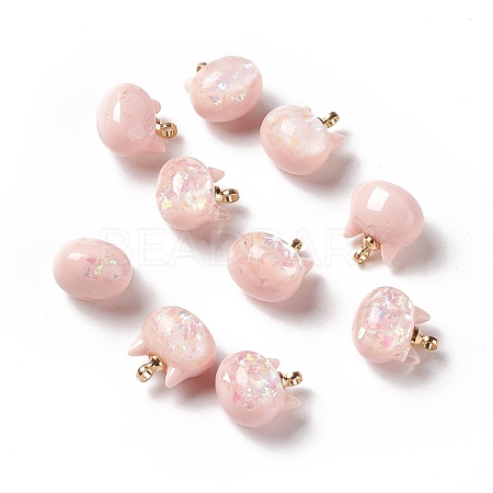 Sparkle Opaque Resin Charms RESI-E019-01G-03-1