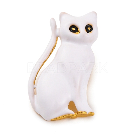 Cat Shaped Alloy Enamel Pins JEWB-Q045-03G-1