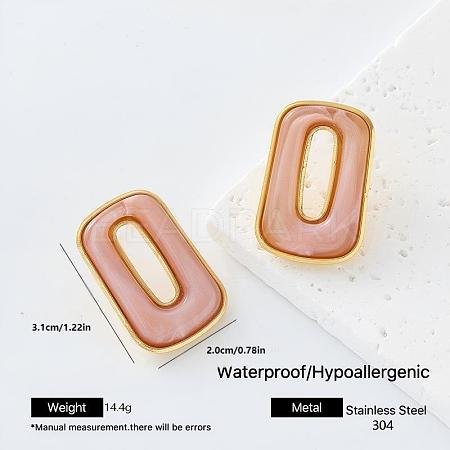 304 Stainless Steel Resin Stud Earrings for Women ST7029-5-1