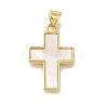 Brass Shell Pendants X-KK-R002-01G-1