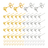 Unicraftale 120Pcs 2 Colors Iron Ball Stud Earring Post KK-UN0001-70-1