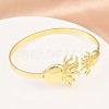 Marine Organism Brass Cuff Bangles for Women BJEW-D368-03I-G-2