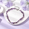 Natural Gemstone Beads Anklets AJEW-AN00583-12-4