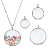 3Pcs 3 Styles Glass Pendants STAS-FH0002-47-1