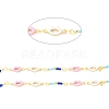 Handmade Brass Enamel Lip Link Chains CHC-M024-26G-03-2