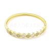 Hexagon Brass Micro Pave Clear Cubic Zirconia Hinged Bangles BJEW-Z062-17G-2