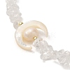 Crescent Mooon Natural Quartz Crystal & Shell & Pearl Beaded Bracelets BJEW-C051-45G-2