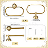 2 Bags 2 Styles Brass Wall Mounted Towel Ring Holder & Toilet Paper Holders Sets AJEW-TW0001-17-2