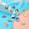 Yilisi 13Pcs 13 Style Flat Round & Car & Moon Alloy Enamel Brooches JEWB-YS0001-07-4