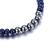 Natural Dyed Lapis Lazuli Beaded Stretch Bracelets BJEW-H584-02-2