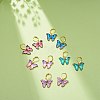 Alloy Enamel Butterfly Dangle Leverback Earrings EJEW-JE05045-2