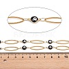 304 Stainless Steel Enamel Evil Eye & Horse Eye Link Chains CHS-K021-11G-02-3
