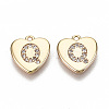 Brass Micro Pave Clear Cubic Zirconia Charms KK-N231-234Q-NF-1