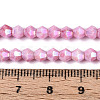 Anti-Tarnish Electroplate Bicone Glass Beads Strands EGLA-T021-4mm-16-04-4
