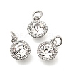 Brass Micro Pave Clear Cubic Zirconia and Glass Pendants KK-N289-05P-1