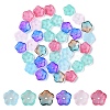 35Pcs Transparent Spray Painted Glass Beads GLAA-YW0001-75-1