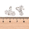 Brass Micro Pave Clear Cubic Zirconia Cuff Earrings EJEW-G471-40P-5