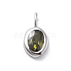925 Sterling Silver Cubic Zirconia Oval Charms STER-S006-01S-H-1