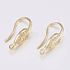 Brass Micro Pave Cubic Zirconia Earring Hooks ZIRC-K075-38G-2