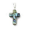 Natural Abalone Shell/Paua Shell Pendants PALLOY-JF05394-1